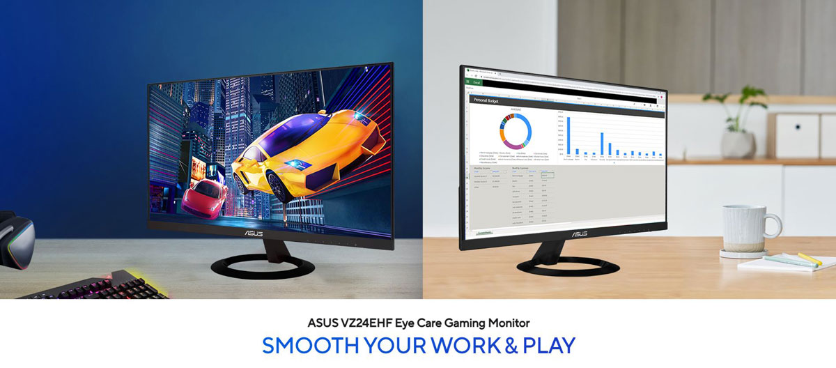 ASUS VZ24EHF 24inch Eye Care FHD 100Hz Gaming Monitor Price in BD.
